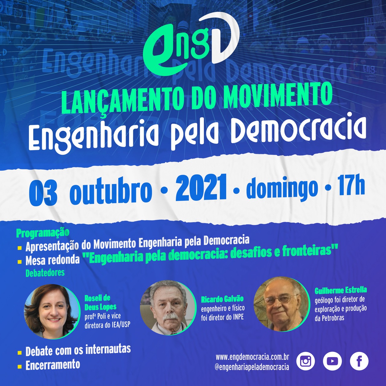 Engenheiros lançam movimento em prol da democracia e por melhores condições no país