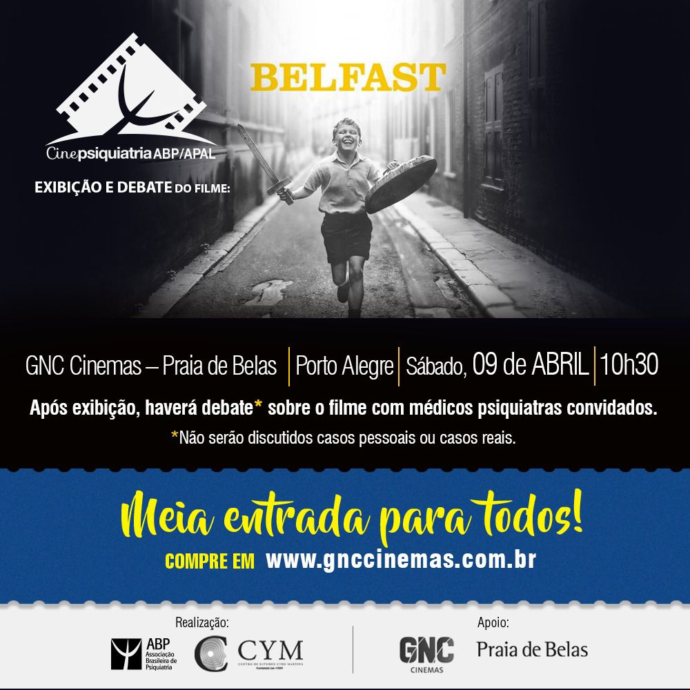 Edição de abril do Projeto Cinepsiquiatria no Praia de Belas Shopping já tem ingressos disponíveis   