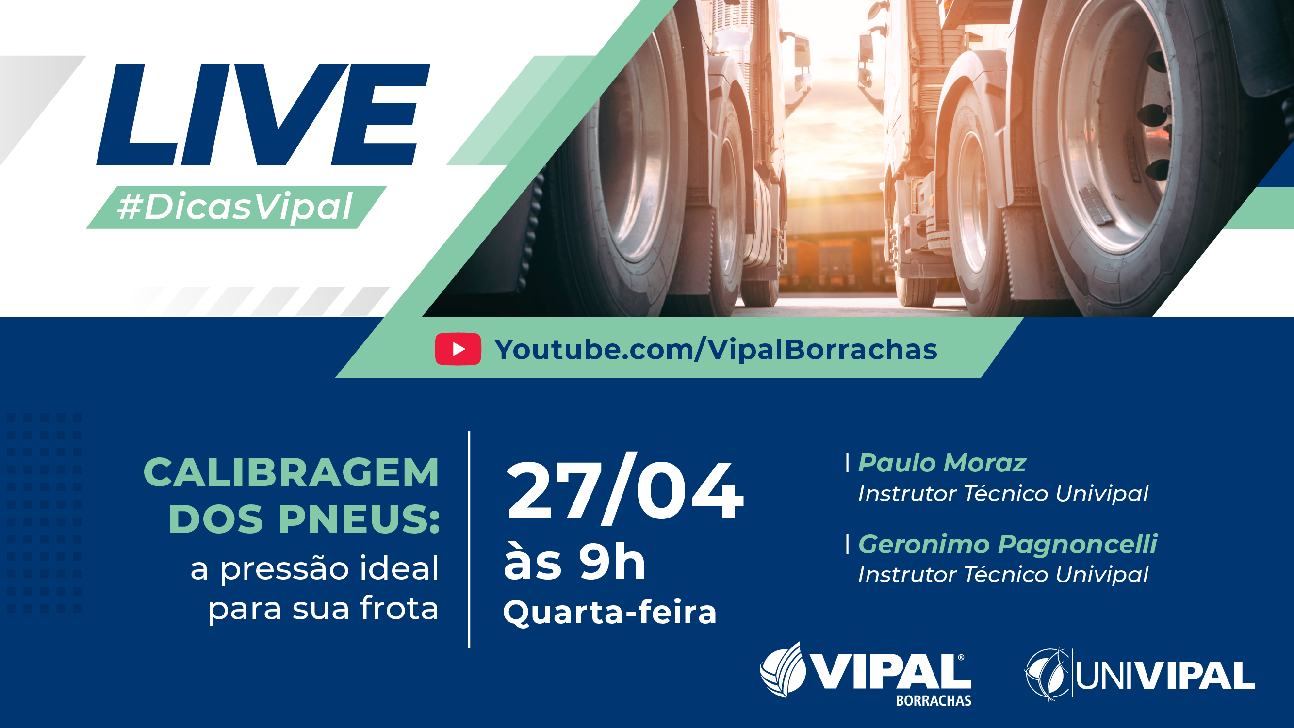 Calibragem de pneus é tema de live da Univipal