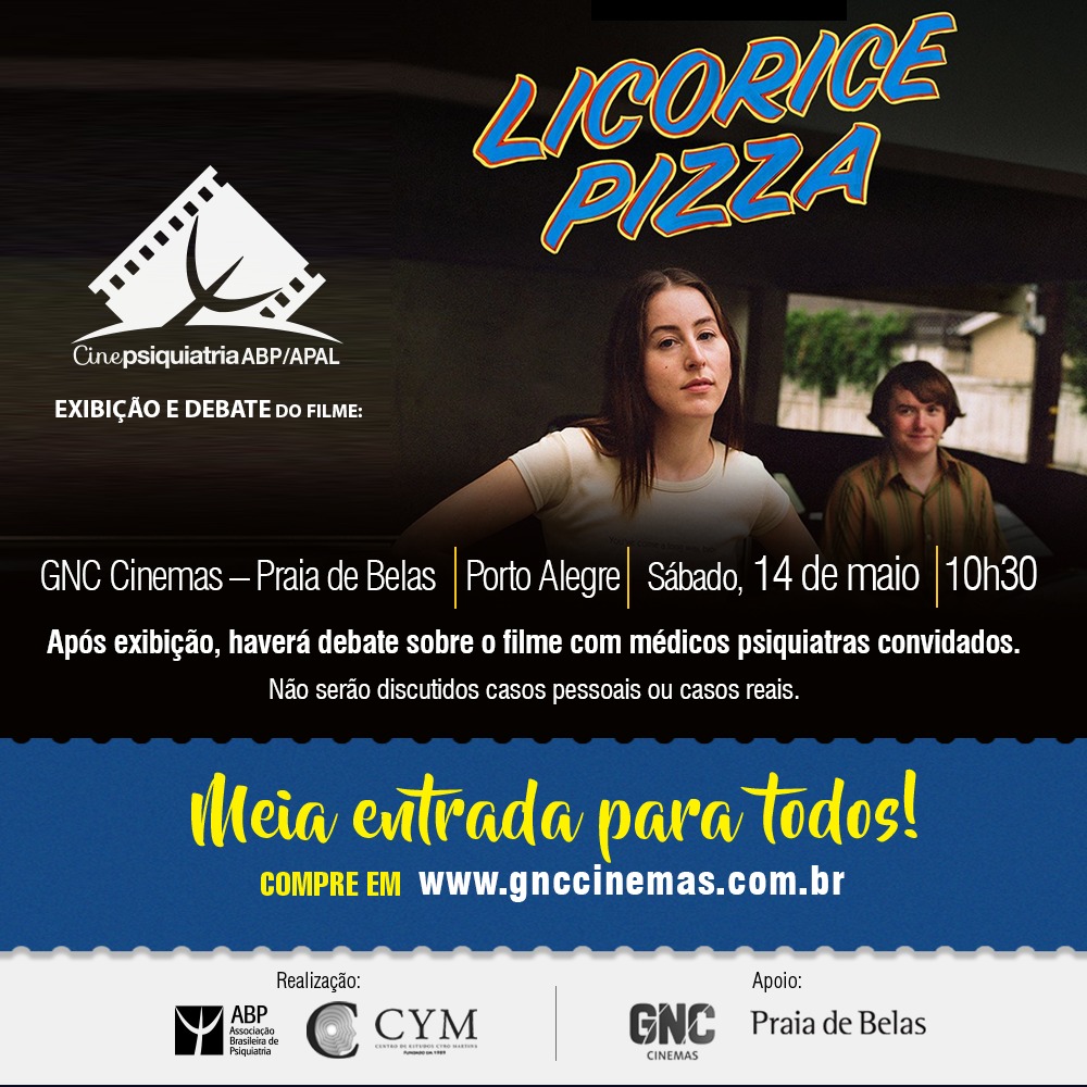 Projeto Cinepsiquiatria exibe o filme “Licorice Pizza” GNC Cinemas do Praia de Belas Shopping