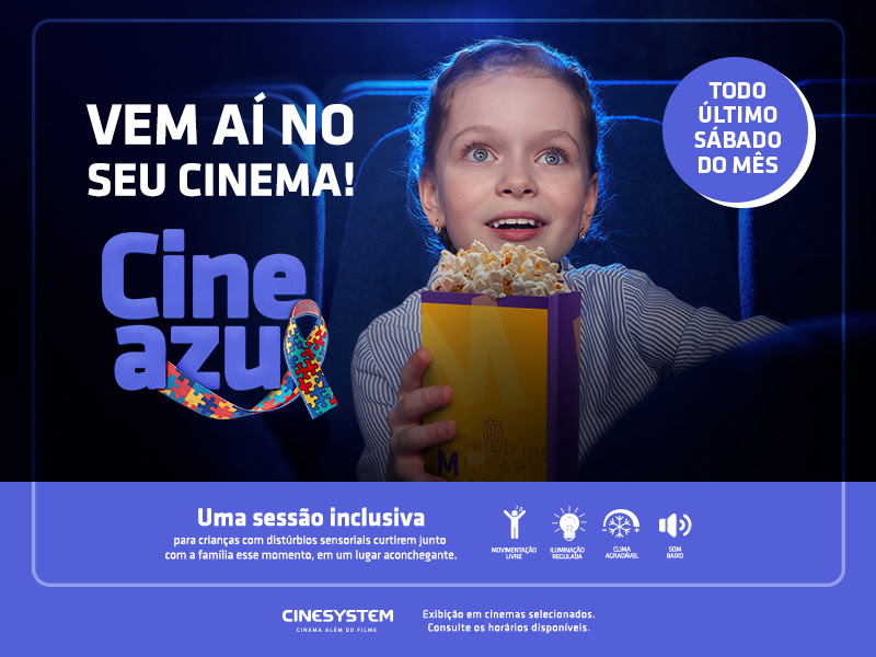 Cine Azul: cinema de Curitiba promove sessão especial para pessoas com distúrbios sensoriais